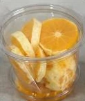 Laranja em gomos no pote
